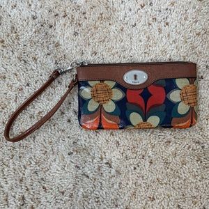 Fossil Key-Per Floral Wristlet Wallet